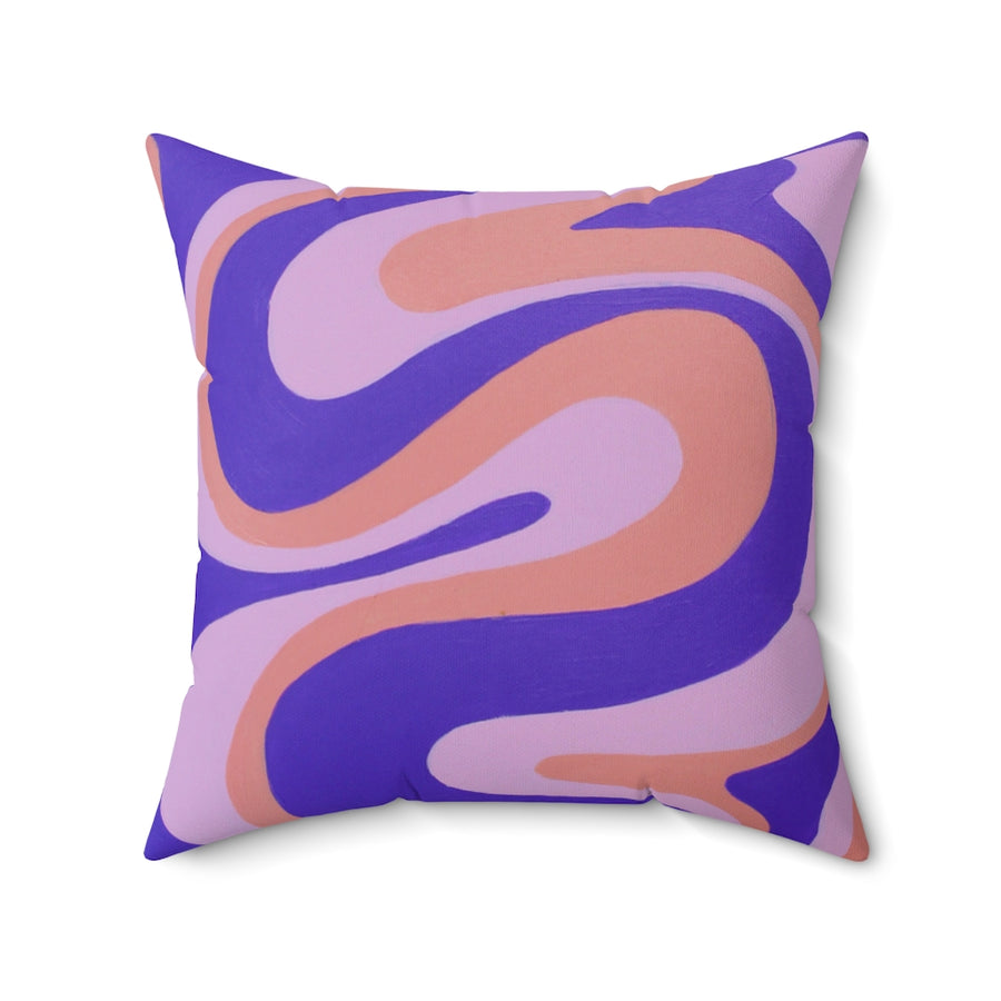 Purple, Orange & Pink Trippy Lines Throw Pillow