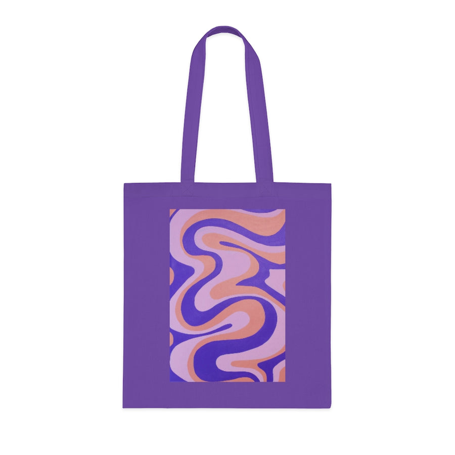 Purple, Orange & Pink trippy Lines Tote Bag