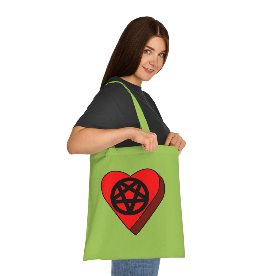 Pentagram Candy Heart Tote Bag