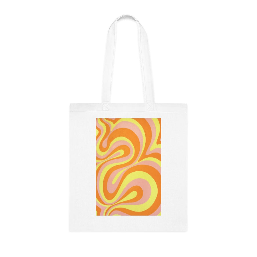 Orange, Yellow & Pink Trippy Lines Tote Bag