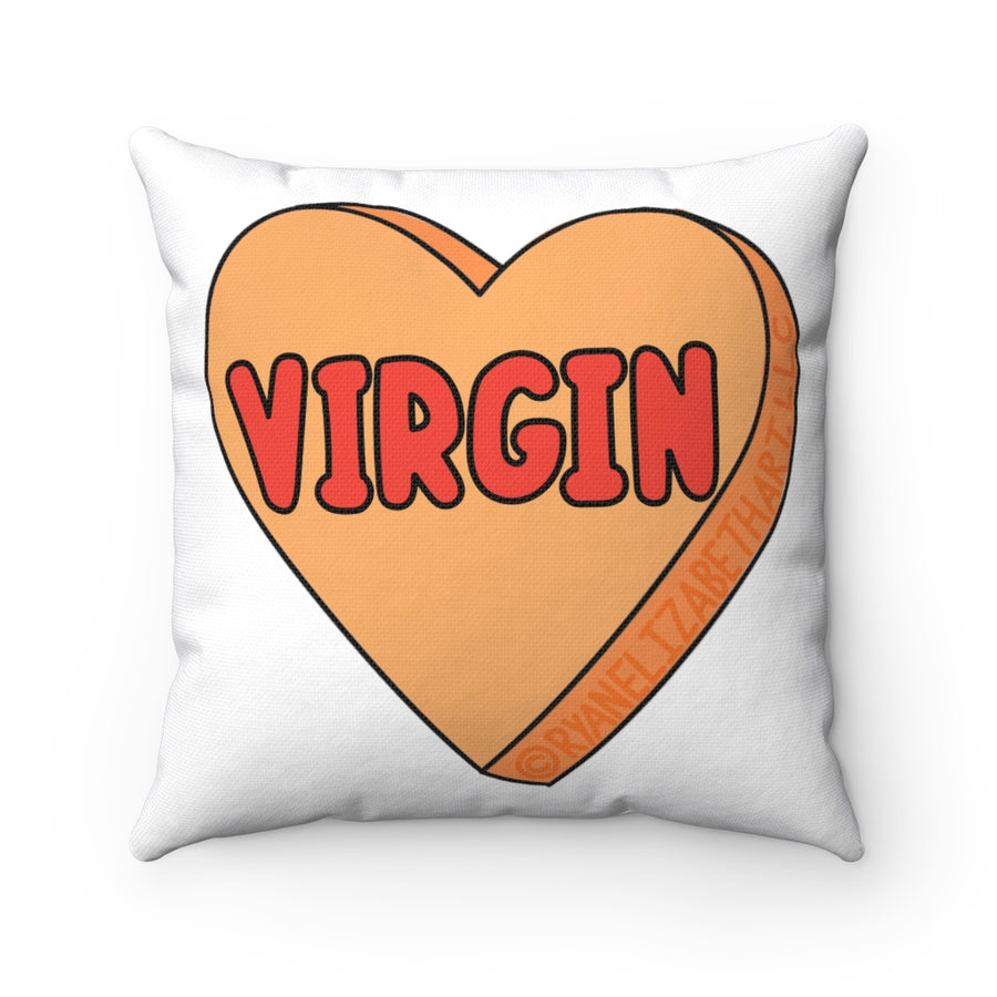 Virgin Candy Heart Throw Pillow