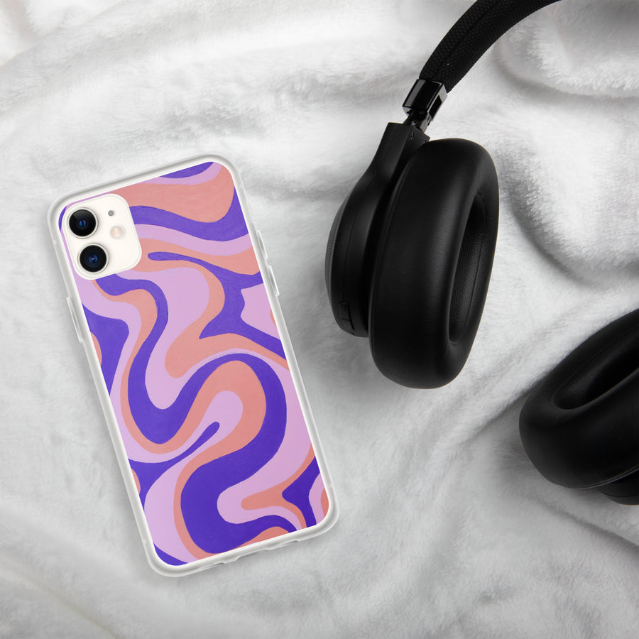 Purple, Orange & Pink Trippy Lines iPhone Case