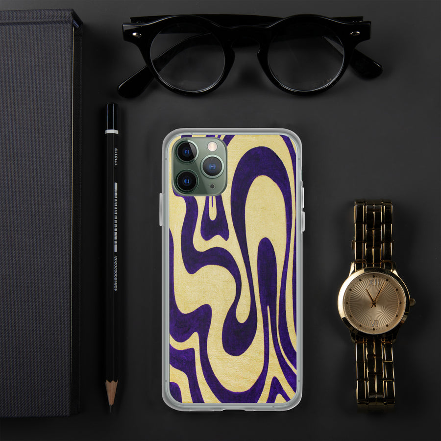 Purple & Gold Trippy Lines iPhone Case