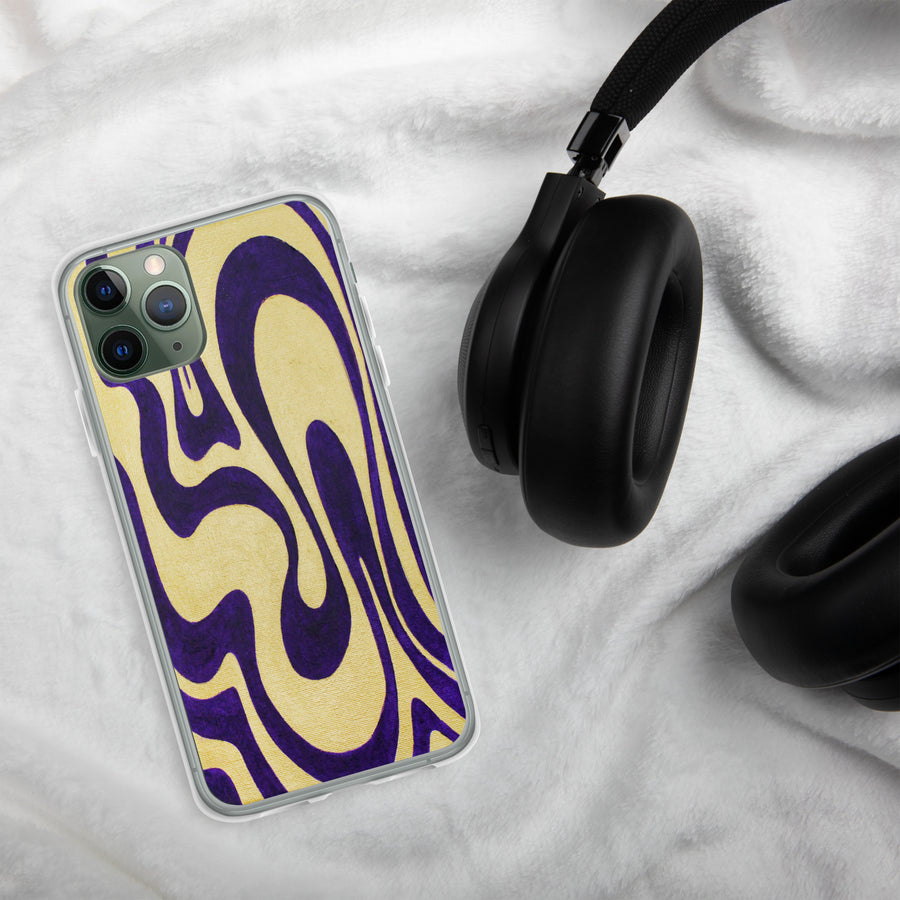 Purple & Gold Trippy Lines iPhone Case