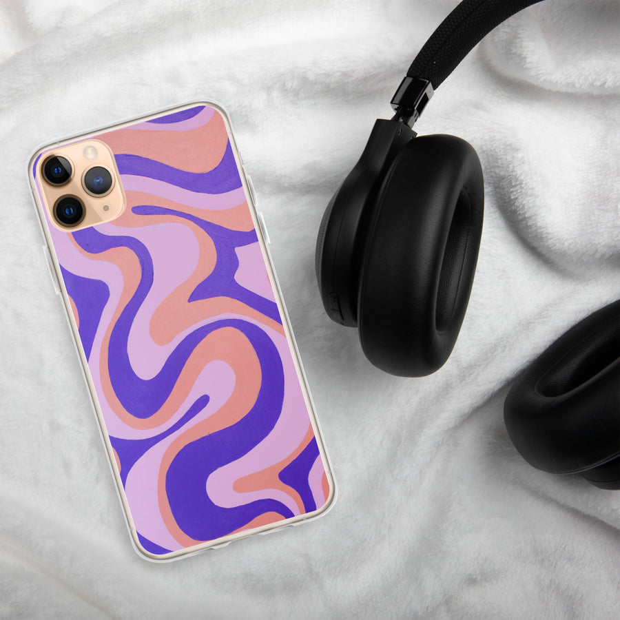 Purple, Orange & Pink Trippy Lines iPhone Case