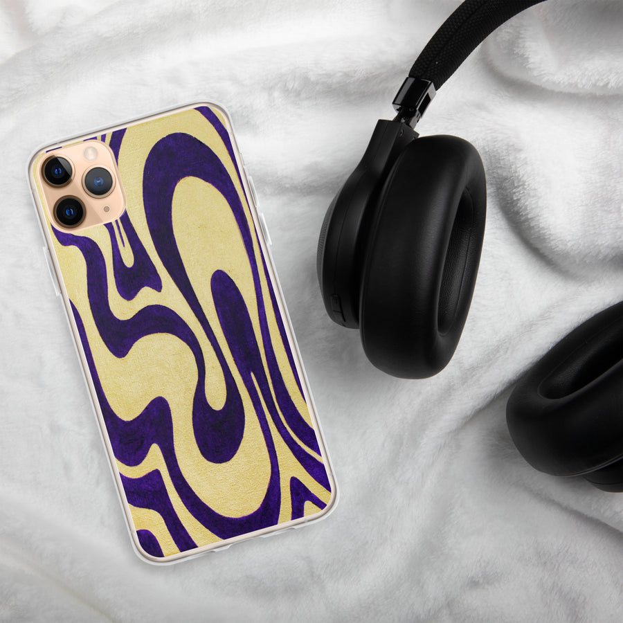 Purple & Gold Trippy Lines iPhone Case