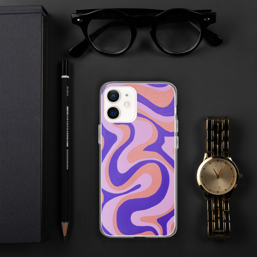 Purple, Orange & Pink Trippy Lines iPhone Case