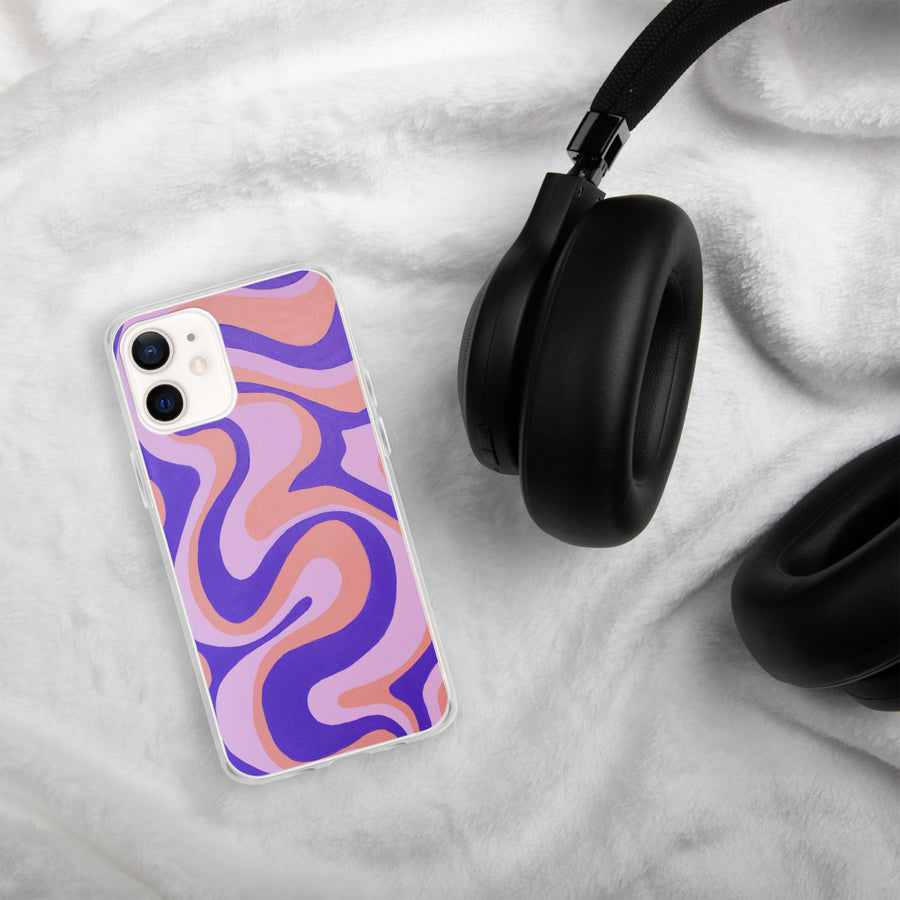 Purple, Orange & Pink Trippy Lines iPhone Case