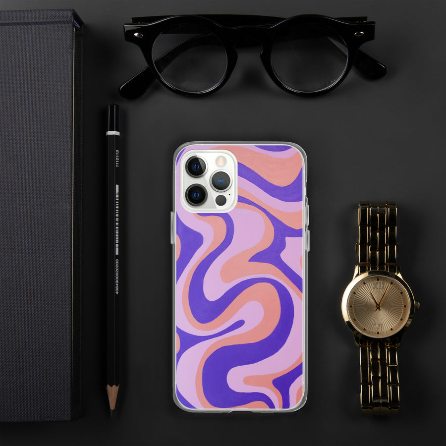 Purple, Orange & Pink Trippy Lines iPhone Case