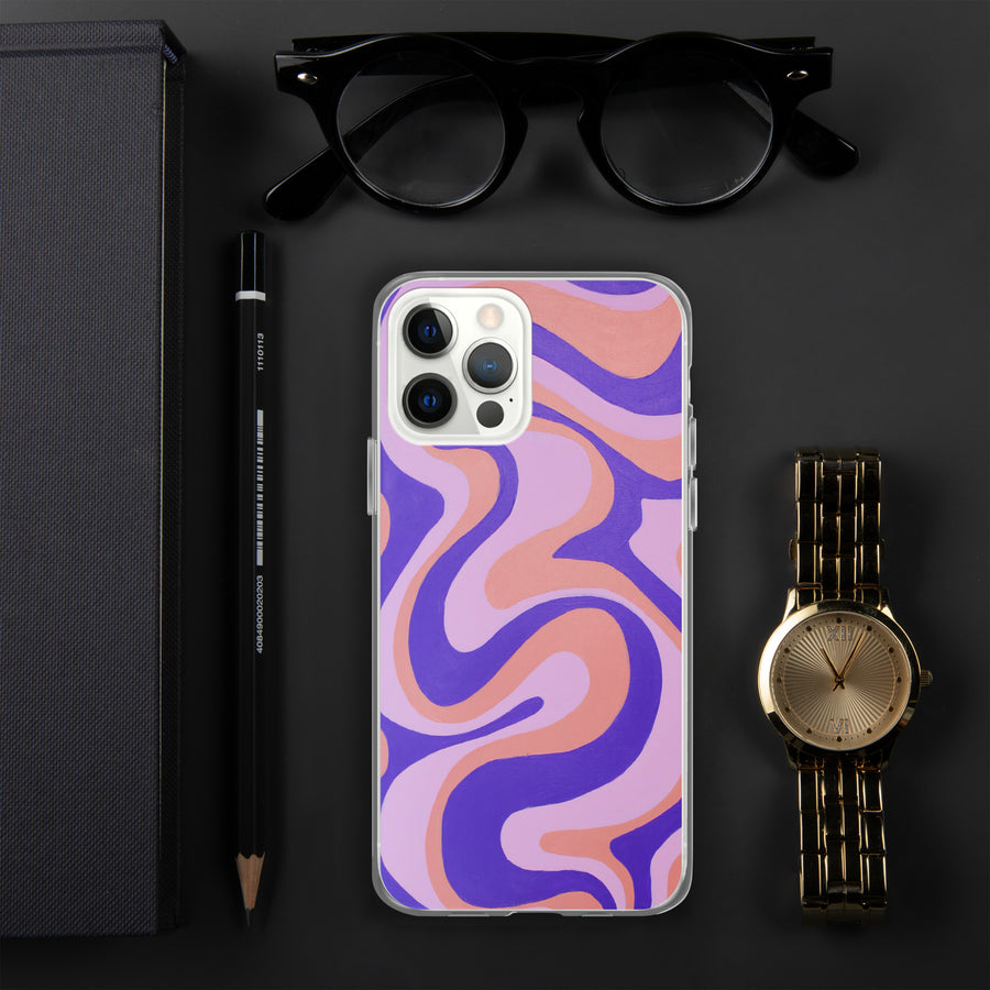 Purple, Orange & Pink Trippy Lines iPhone Case