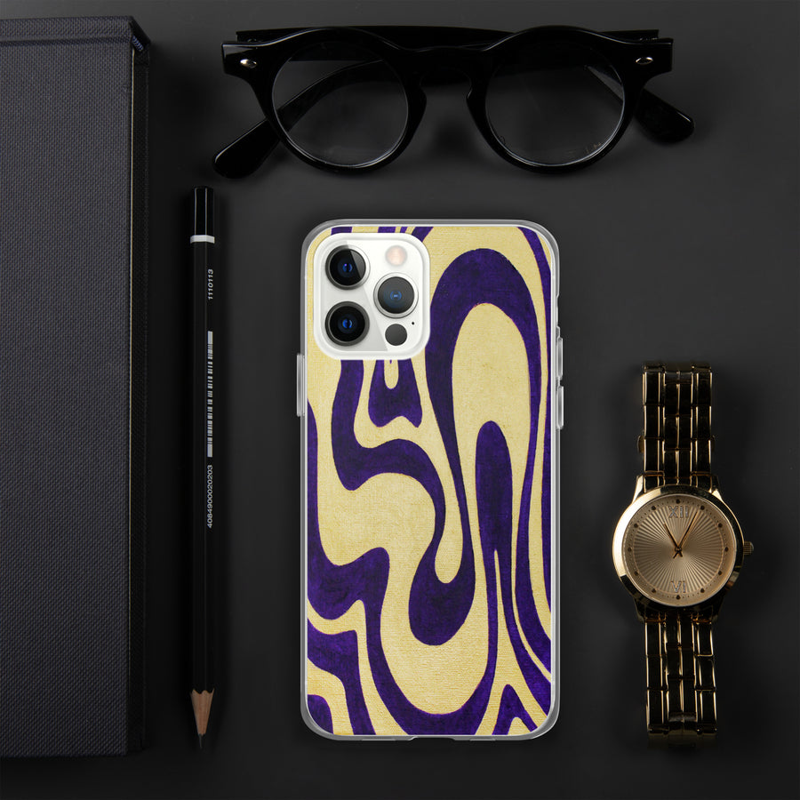 Purple & Gold Trippy Lines iPhone Case