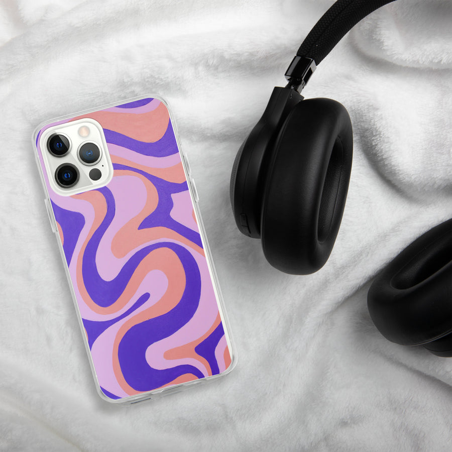 Purple, Orange & Pink Trippy Lines iPhone Case