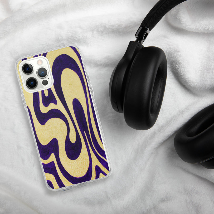 Purple & Gold Trippy Lines iPhone Case