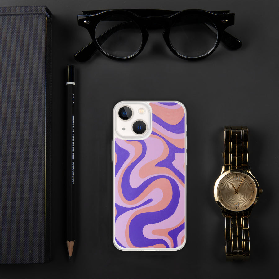 Purple, Orange & Pink Trippy Lines iPhone Case