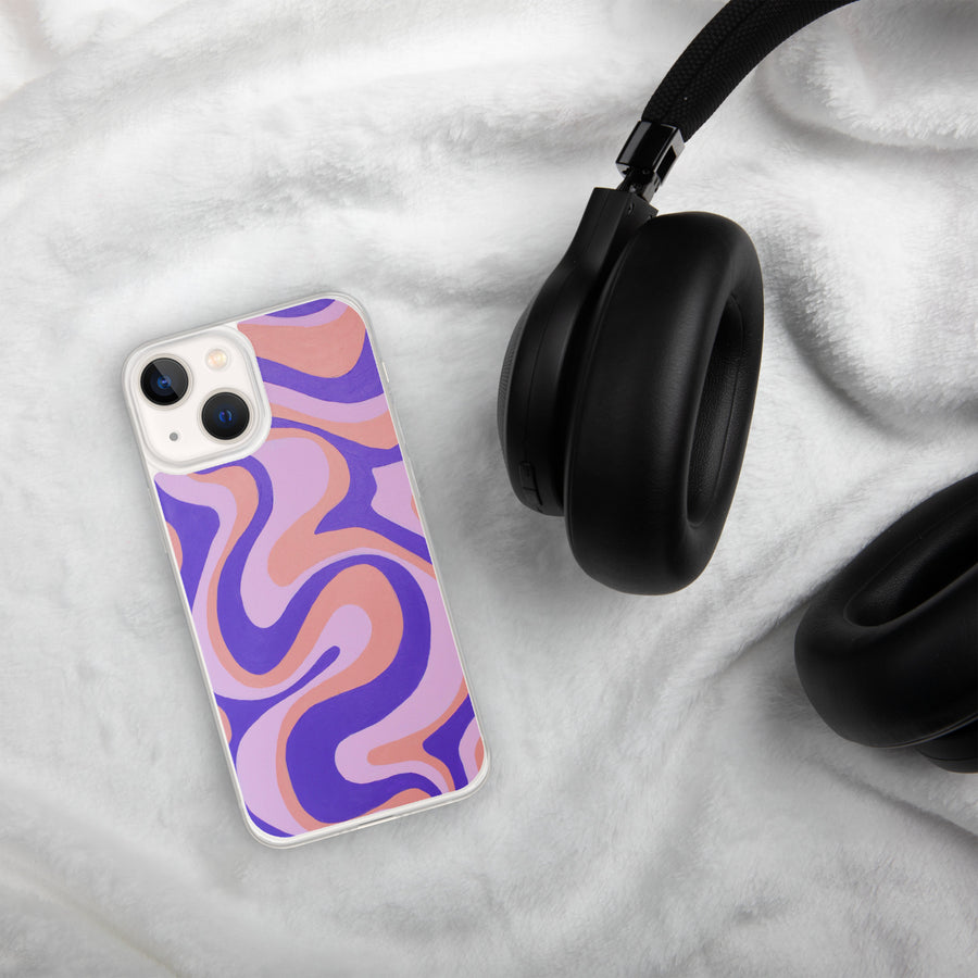 Purple, Orange & Pink Trippy Lines iPhone Case