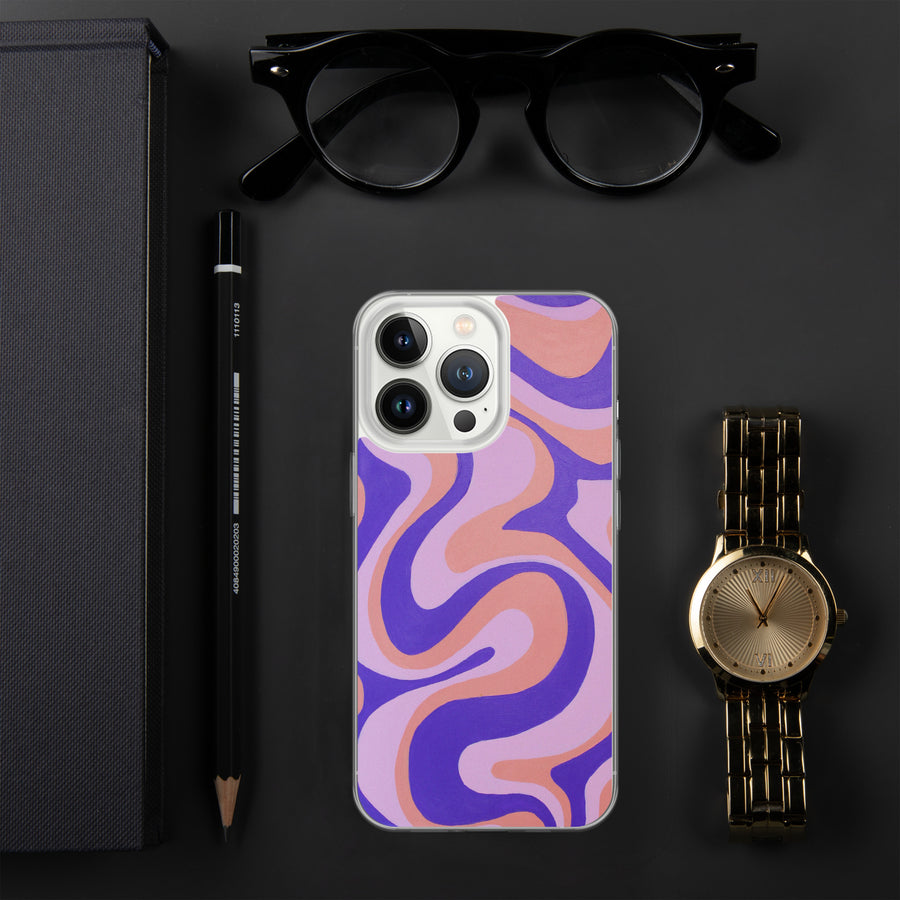 Purple, Orange & Pink Trippy Lines iPhone Case