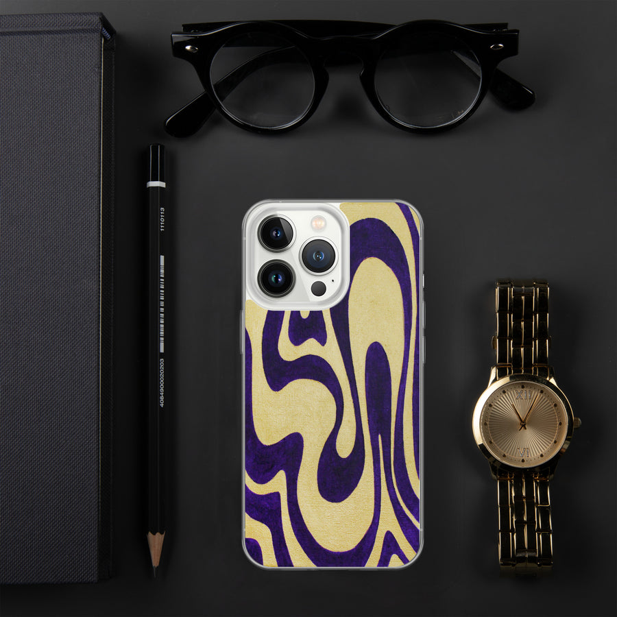 Purple & Gold Trippy Lines iPhone Case