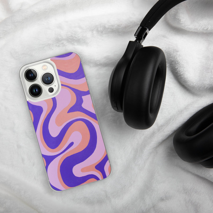 Purple, Orange & Pink Trippy Lines iPhone Case