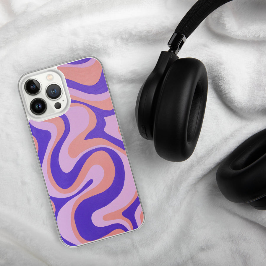 Purple, Orange & Pink Trippy Lines iPhone Case