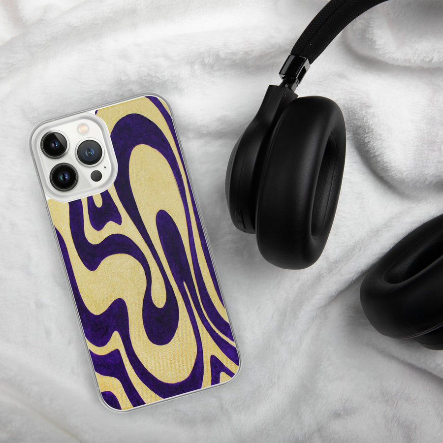 Purple & Gold Trippy Lines iPhone Case