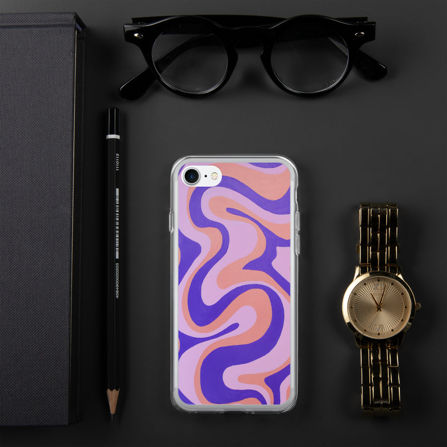 Purple, Orange & Pink Trippy Lines iPhone Case