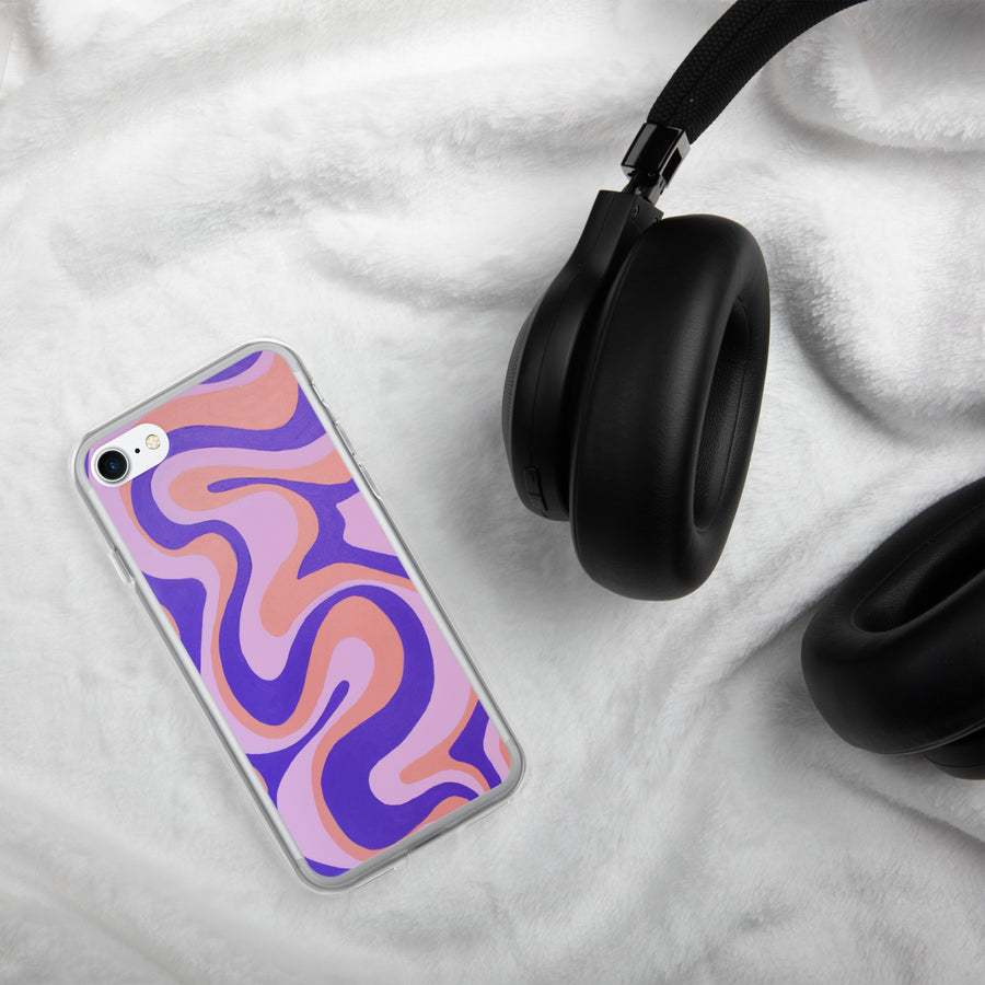 Purple, Orange & Pink Trippy Lines iPhone Case