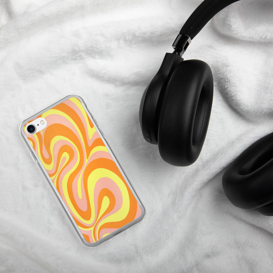 Orange, Yellow & Pink Trippy Lines iPhone Case