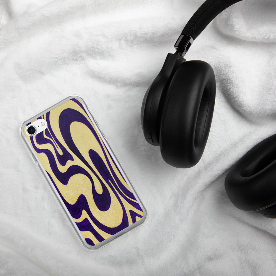 Purple & Gold Trippy Lines iPhone Case