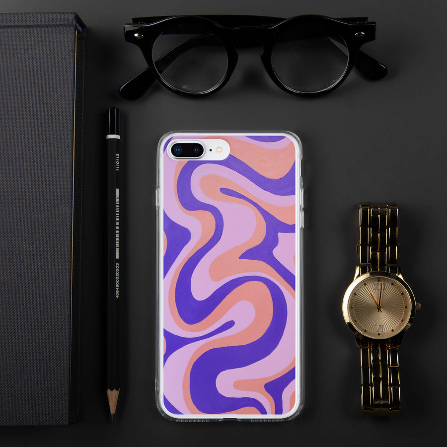 Purple, Orange & Pink Trippy Lines iPhone Case