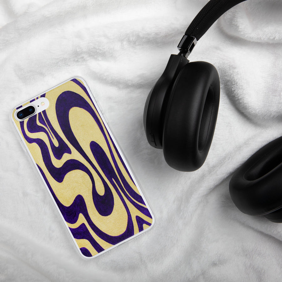 Purple & Gold Trippy Lines iPhone Case