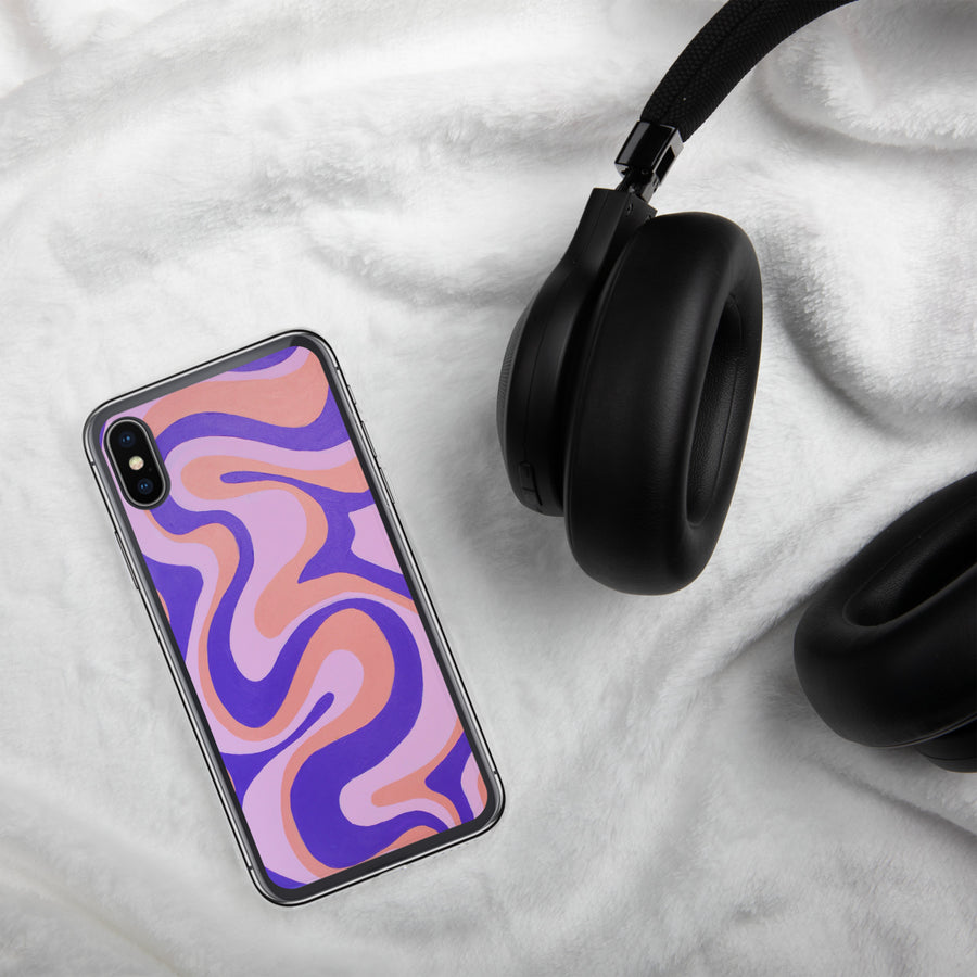 Purple, Orange & Pink Trippy Lines iPhone Case