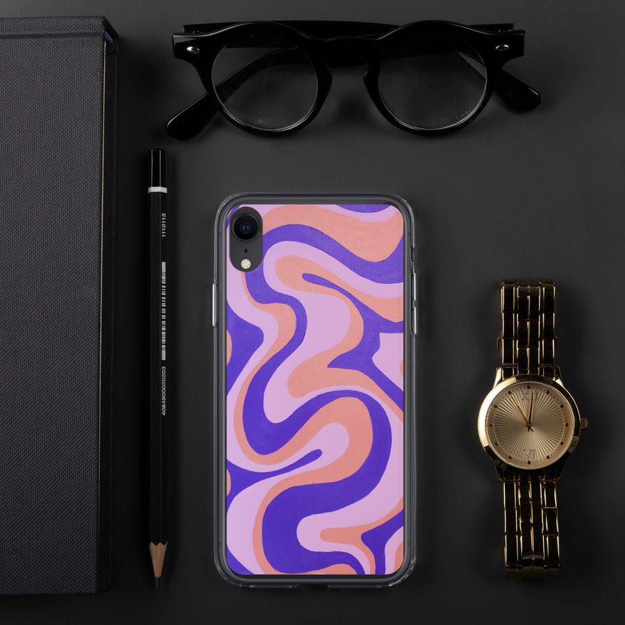 Purple, Orange & Pink Trippy Lines iPhone Case