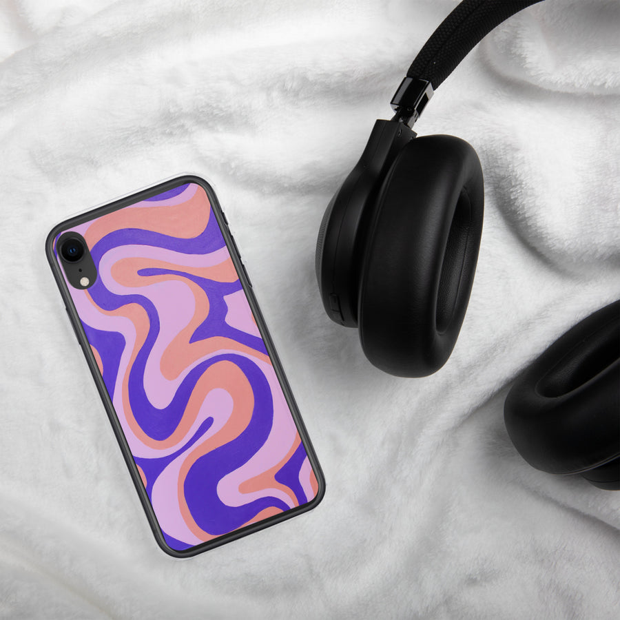 Purple, Orange & Pink Trippy Lines iPhone Case