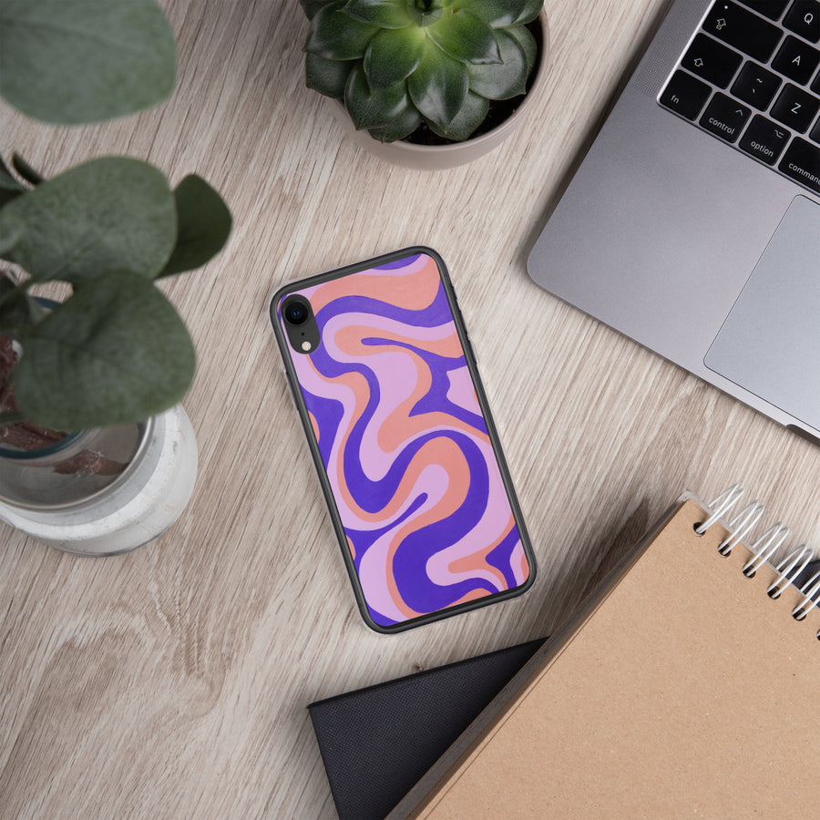 Purple, Orange & Pink Trippy Lines iPhone Case