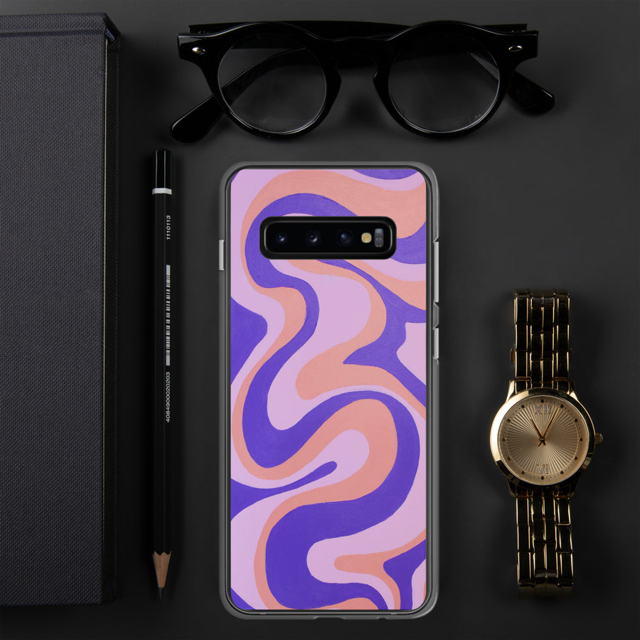 Purple, orange & Pink Trippy Lines Samsung Case