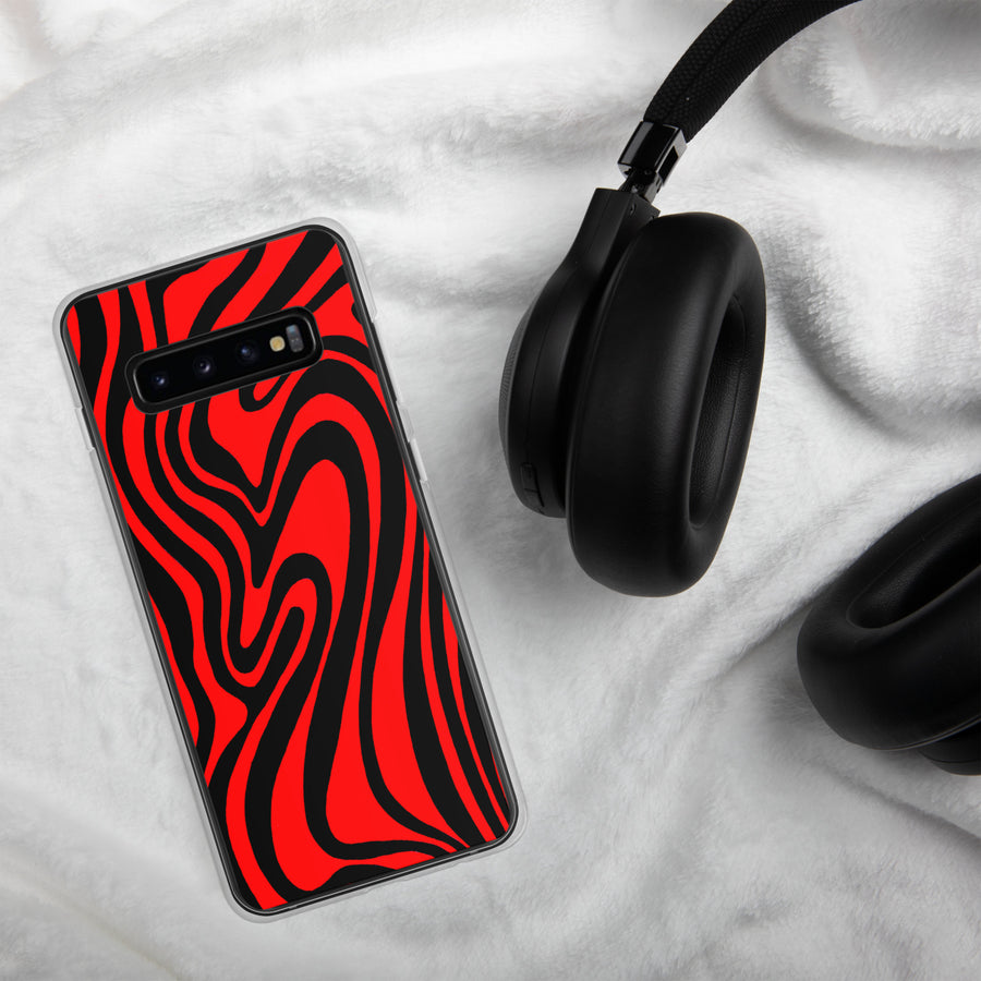 Red & Black Trippy Lines Samsung Case