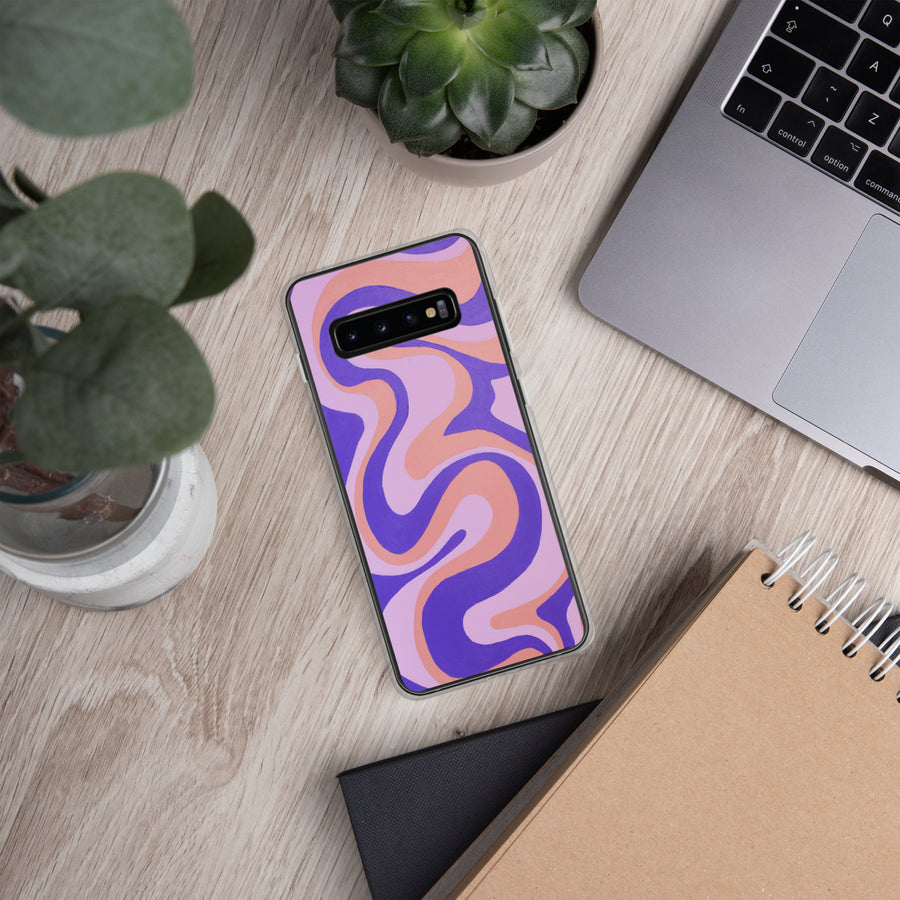 Purple, orange & Pink Trippy Lines Samsung Case