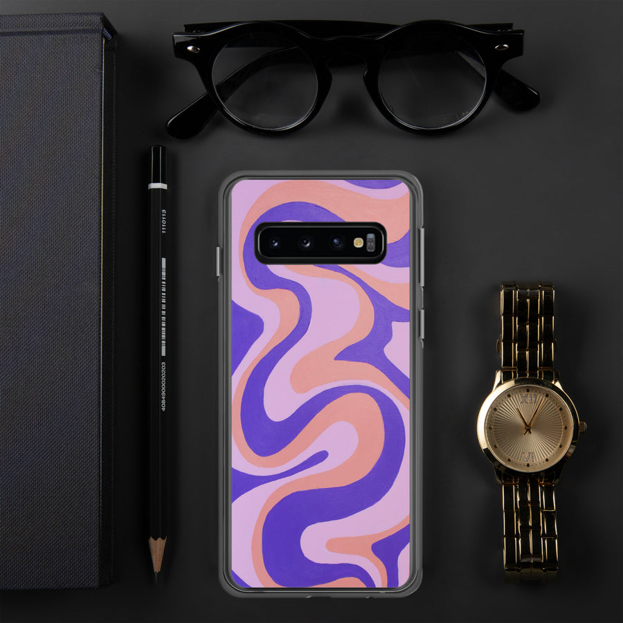 Purple, orange & Pink Trippy Lines Samsung Case