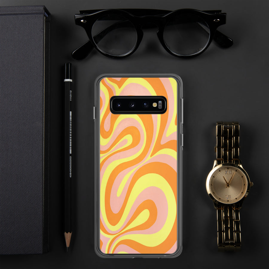 Orange, Yellow & Pink Trippy Lines Samsung Case