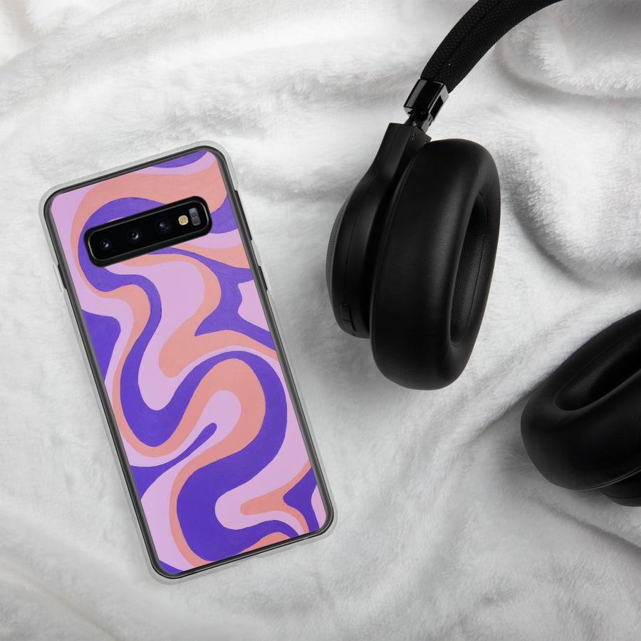 Purple, orange & Pink Trippy Lines Samsung Case