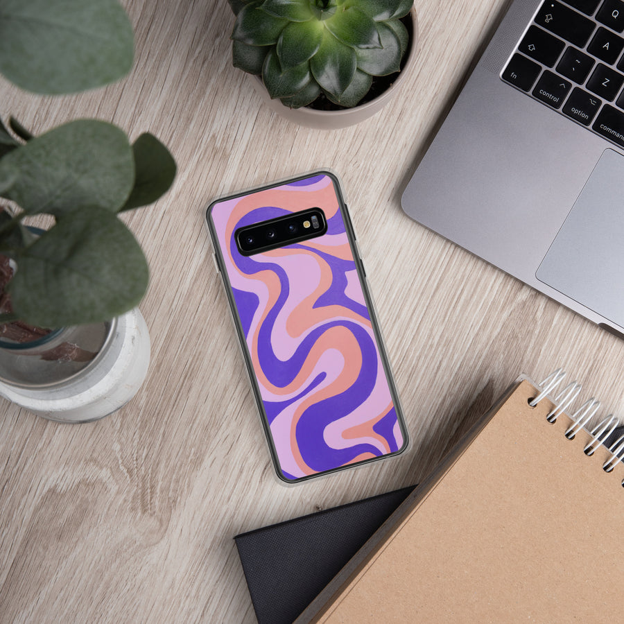 Purple, orange & Pink Trippy Lines Samsung Case