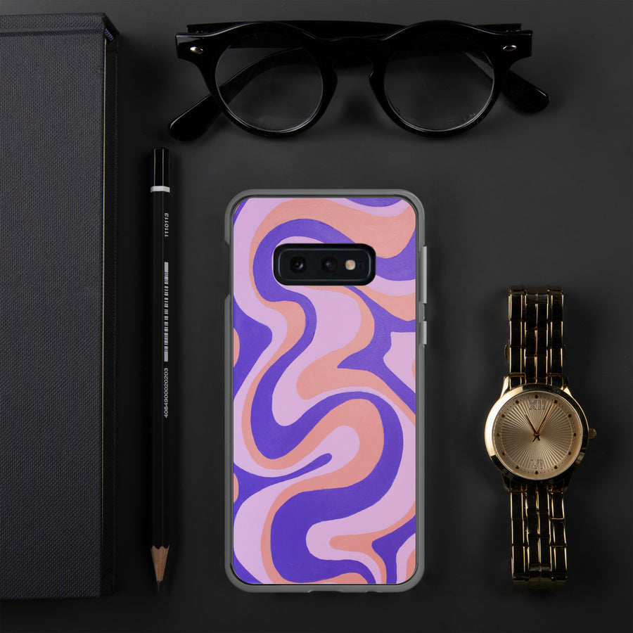 Purple, orange & Pink Trippy Lines Samsung Case