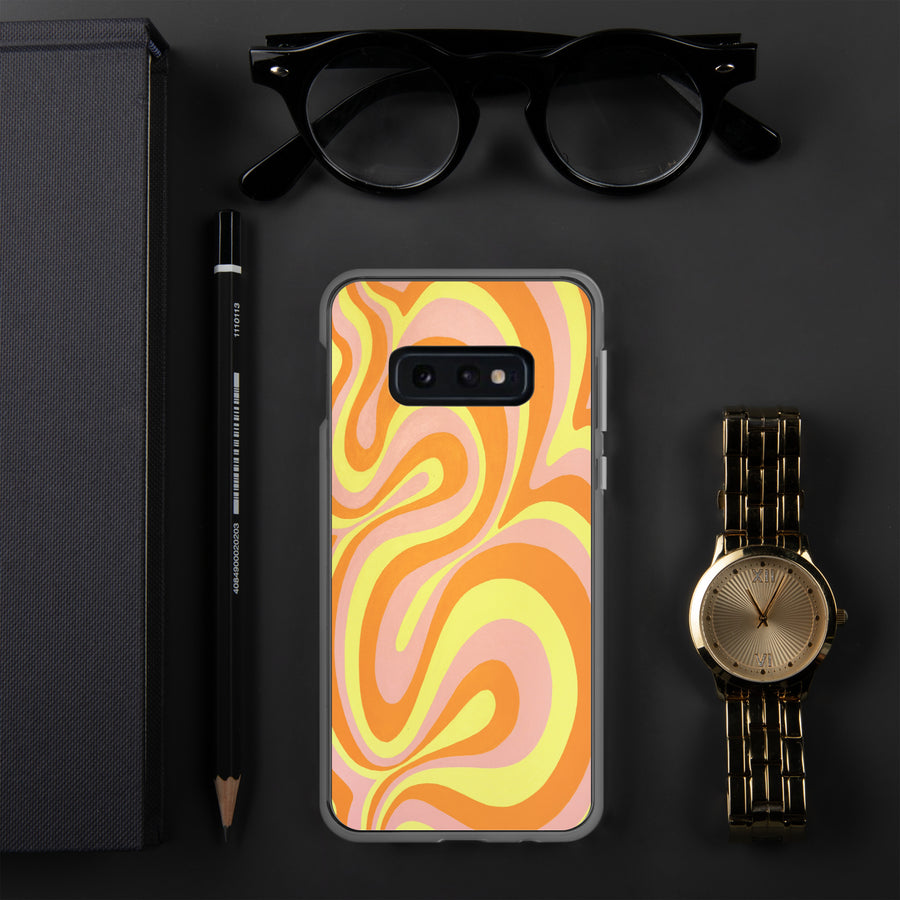 Orange, Yellow & Pink Trippy Lines Samsung Case