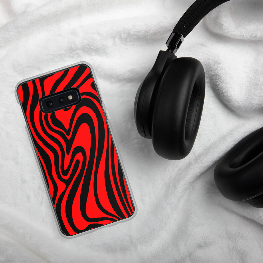 Red & Black Trippy Lines Samsung Case