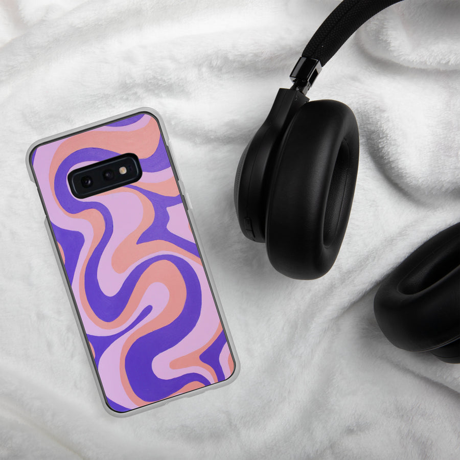 Purple, orange & Pink Trippy Lines Samsung Case