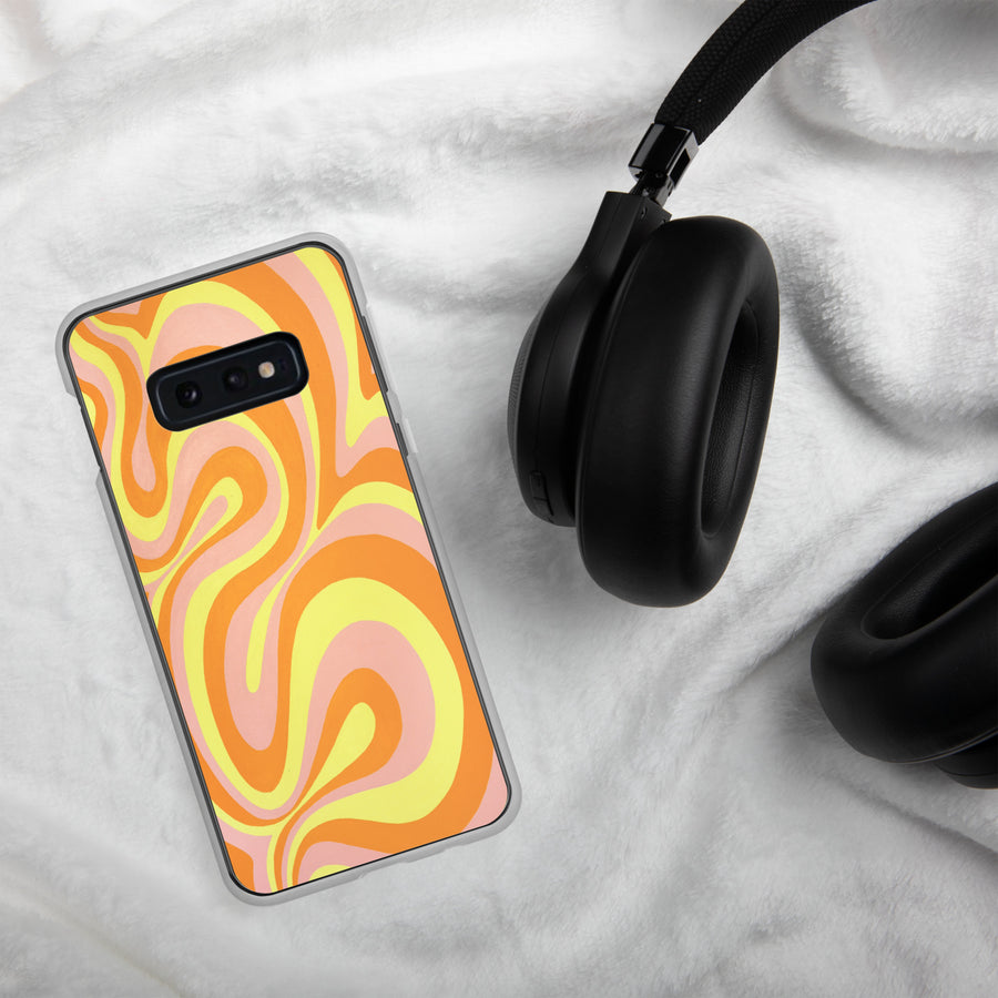 Orange, Yellow & Pink Trippy Lines Samsung Case