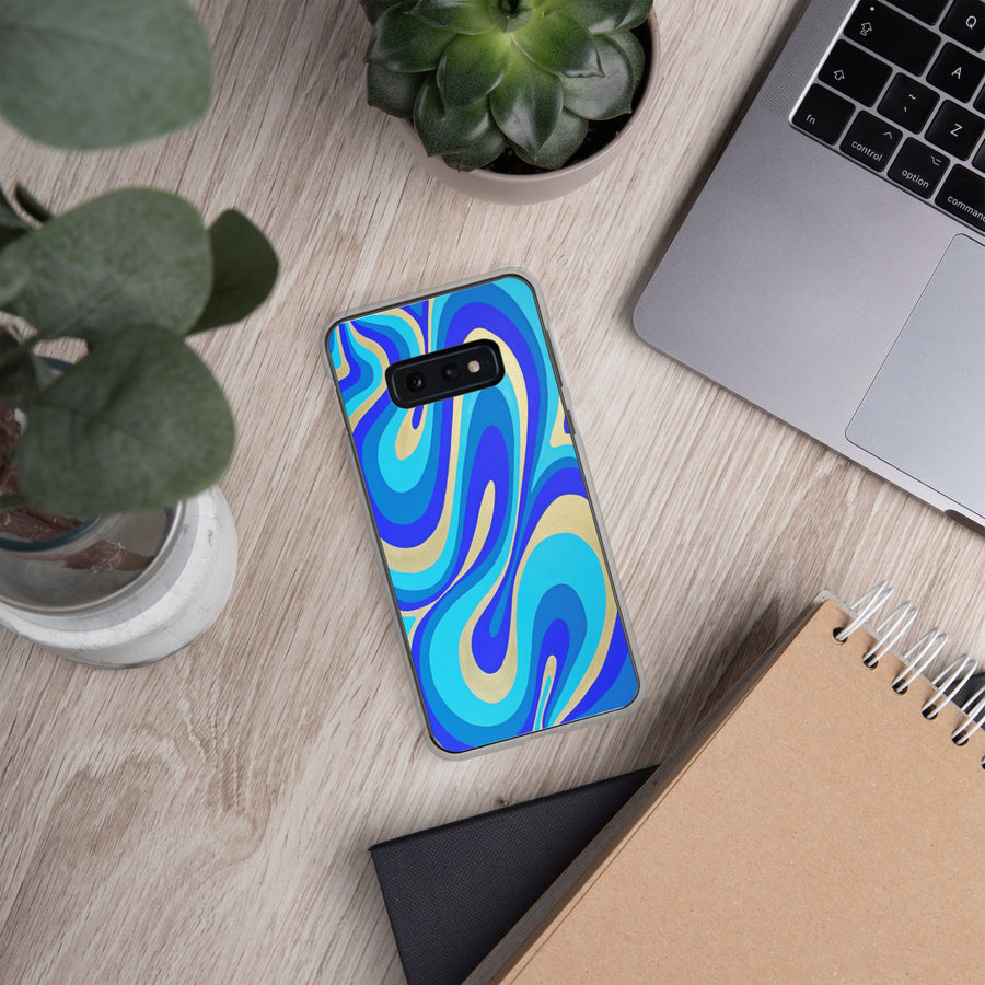 Blue & Gold Trippy Lines Samsung Case