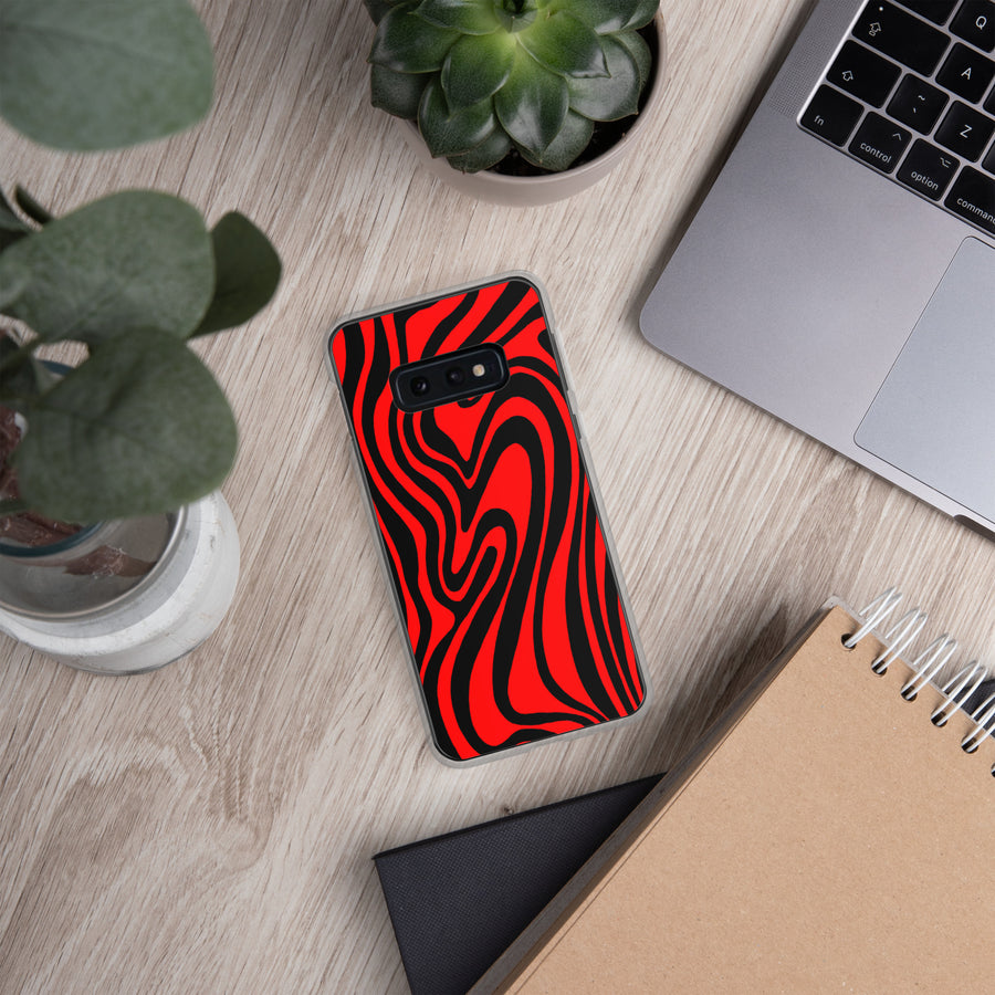 Red & Black Trippy Lines Samsung Case