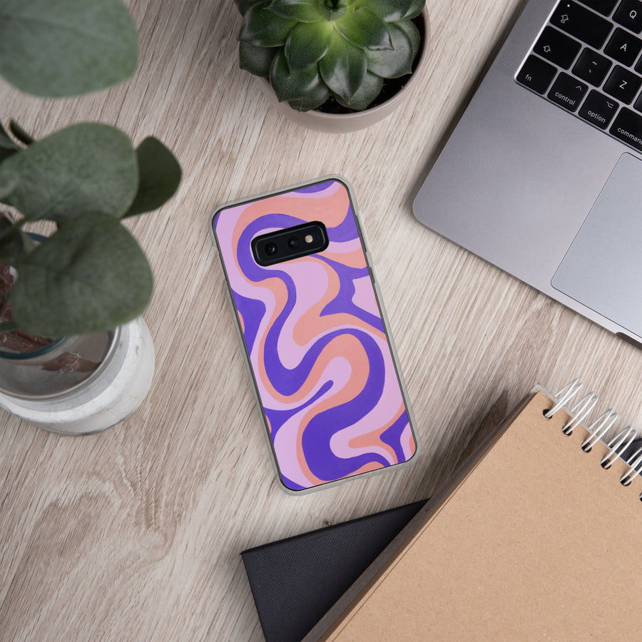 Purple, orange & Pink Trippy Lines Samsung Case