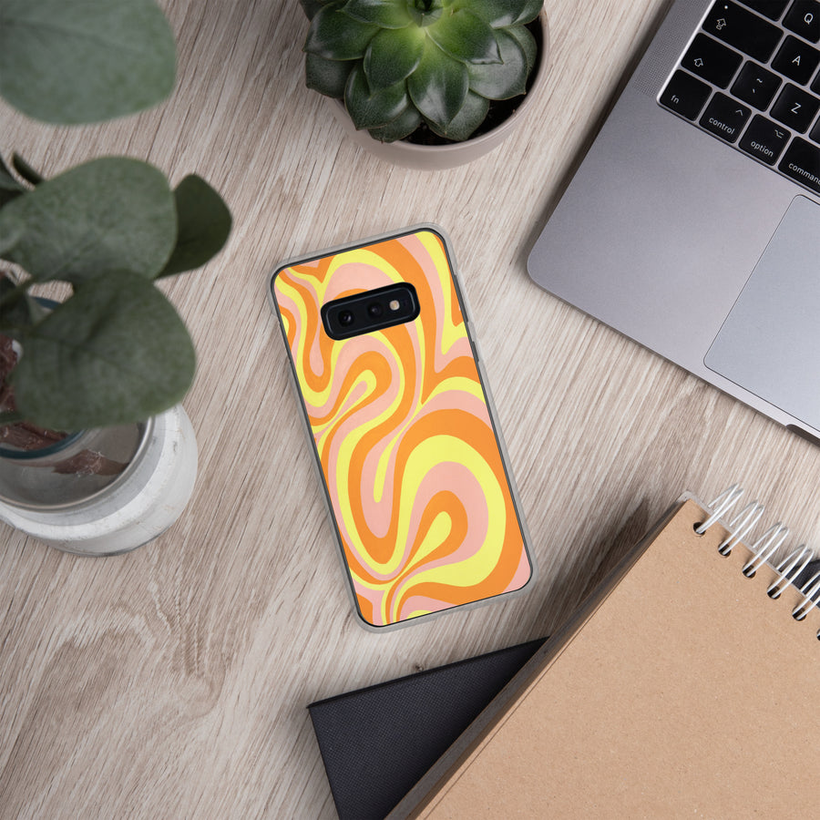 Orange, Yellow & Pink Trippy Lines Samsung Case